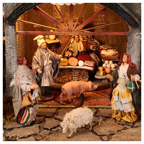 Borgo Re Magi presepe Napoli mod. E 120X100X100 cm 21 pastori 14 cm 10