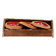 Wooden tray with mini pizzas for 12 cm Neapolitan Nativity Scene, 6x3x1 cm s2