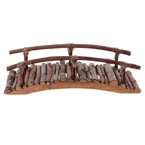 Wooden curved bridge for Neapolitan Nativity Scene of 8 cm, 8x20x8 cm 1