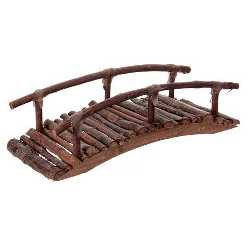 Wooden curved bridge for Neapolitan Nativity Scene of 8 cm, 8x20x8 cm 3