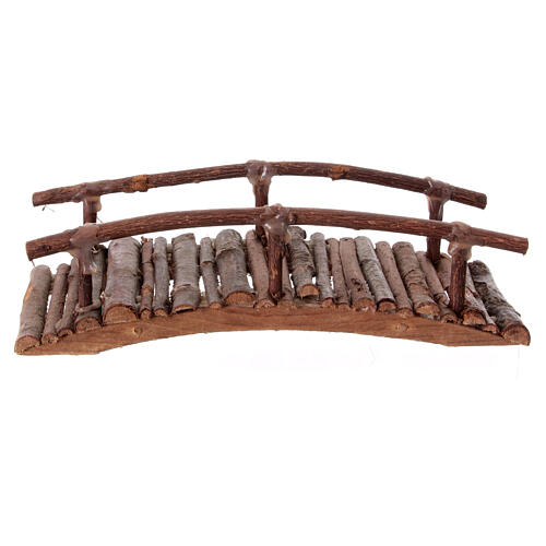 Wooden curved bridge for Neapolitan Nativity Scene of 8 cm, 8x20x8 cm 4