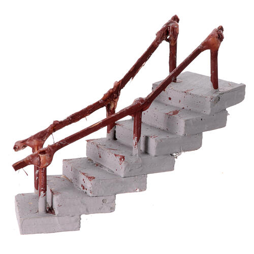 Terracotta staircase with 7 steps for 4 cm Neapolitan Nativity Scene, 8x8x5 cm 1