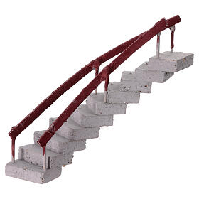 Escalier courbe terre cuite crèche napolitaine 6 cm 15x15x10 cm