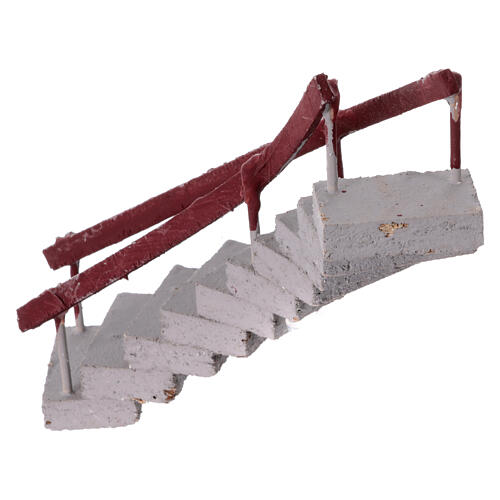 Escalier courbe terre cuite crèche napolitaine 6 cm 15x15x10 cm 4
