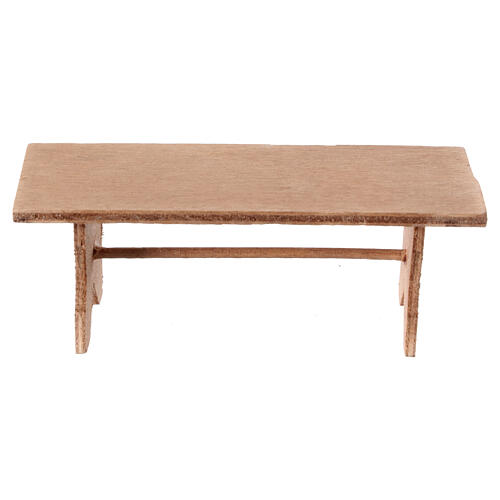 Rustikaler Holztisch, Krippenzubehör, neapolitanischer Stil, für 10 cm Krippe, 5x5x15 cm 1