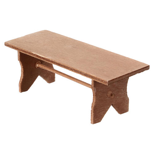 Rustikaler Holztisch, Krippenzubehör, neapolitanischer Stil, für 10 cm Krippe, 5x5x15 cm 3