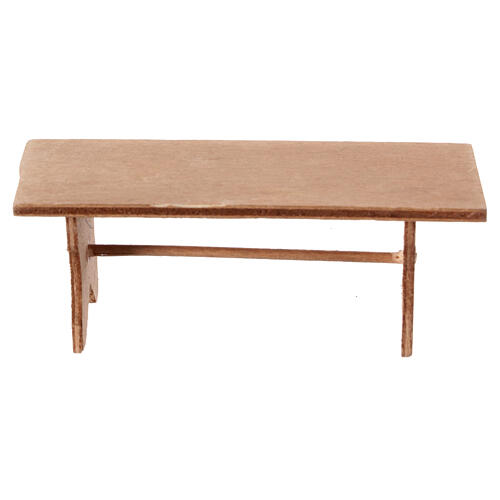 Rustikaler Holztisch, Krippenzubehör, neapolitanischer Stil, für 10 cm Krippe, 5x5x15 cm 4