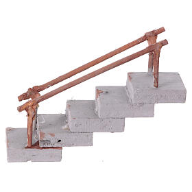 Treppenaufgang, gerade, Krippenzubehör, neapolitanischer Stil, für 4-6 cm Krippe, 10x3x10 cm