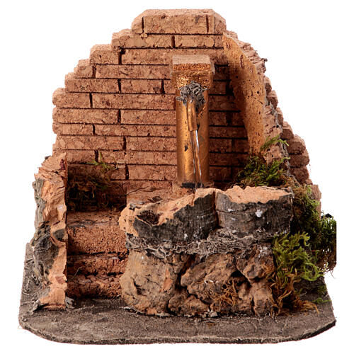 Fountain with brick wall and steps for 10 cm Neapolitan Nativity Scene, 20x20x20 cm 1