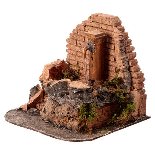 Fountain with brick wall and steps for 10 cm Neapolitan Nativity Scene, 20x20x20 cm 2