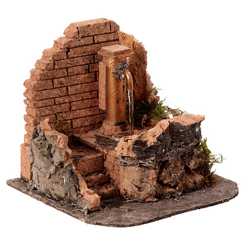Fountain with brick wall and steps for 10 cm Neapolitan Nativity Scene, 20x20x20 cm 3