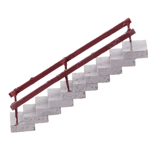 Treppenaufgang, gerade, Krippenzubehör, neapolitanischer Stil, für 10 cm Krippe, 15x20x5 cm 1