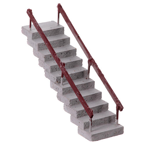 Treppenaufgang, gerade, Krippenzubehör, neapolitanischer Stil, für 10 cm Krippe, 15x20x5 cm 3