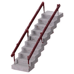 Terracotta staircase for 10 cm Neapolitan Nativity Scene, 15x20x5 cm