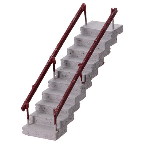 Terracotta staircase for 10 cm Neapolitan Nativity Scene, 15x20x5 cm 2