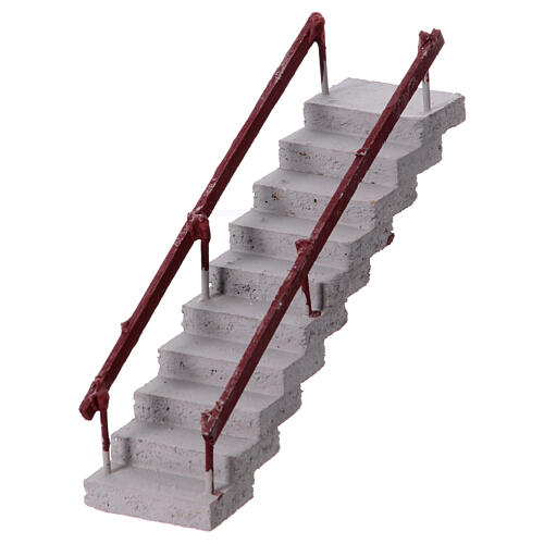 Escalier droit crèche napolitaine 10 cm 15x20x5 cm 2