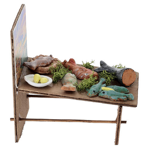 Fish shop for 10 cm Neapolitan Nativity Scene, 10x10x5 cm 4