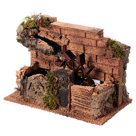 Watermill for 10 cm Neapolitan Nativity Scene, 20x15x25 cm