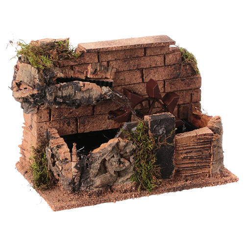 Wodny młyn do szopki neapolitańskiej, 10 cm, 20x15x25 cm 3