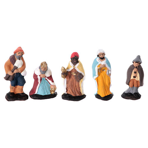Miniature statues for 10 cm Neapolitan Nativity Scene, set of 11, h 3.5 cm 3