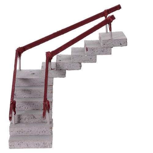 Treppenaufgang, Ecke, Krippenzubehör, neapolitanischer Stil, für 6-8 cm Krippe, 15x15x15 cm 1