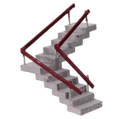 Treppenaufgang, Ecke, Krippenzubehör, neapolitanischer Stil, für 6-8 cm Krippe, 15x15x15 cm 2