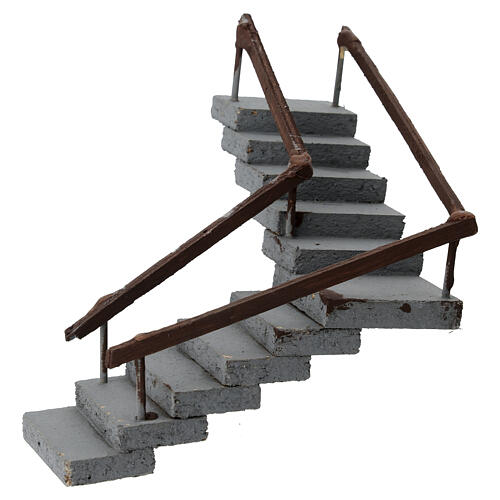 Corner staircase for 6-8 cm Neapolitan Nativity Scene, 15x15x15 cm 1