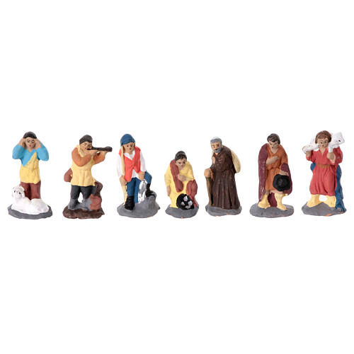 Miniatur-Figuren, Hirten, Set 26-teilig, neapolitanischer Stil, 3,5 cm Höhe 3