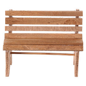 Holzbank, Krippenzubehör, neapolitanischer Stil, für 10-12 cm Krippe, 5x10x5 cm