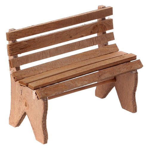 Wooden bench for 10-12 cm Neapolitan Nativity Scene, 5x10x5 cm 3
