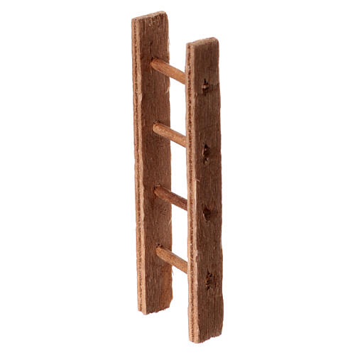 Holzleiter, Krippenzubehör, neapolitanischer Stil, für 4 cm Krippe, 7x2 cm 2
