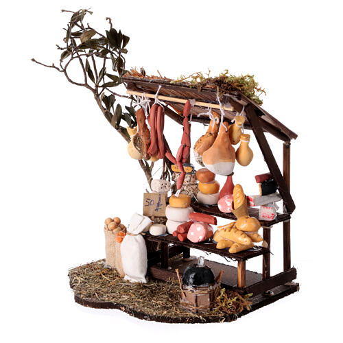 Stand with cured meats Neapolitan nativity scene 10 cm 15x15x15 cm 2