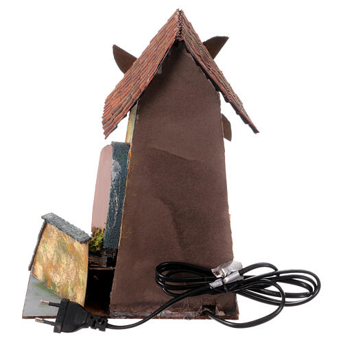 Windmill with lateral staircase for 10 cm Neapolitan Nativity Scene, 25x20x15 cm 4