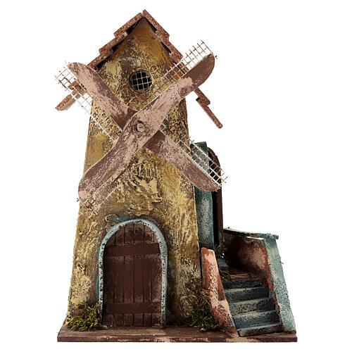 Molino de viento escaleras belén napolitano 10 cm 25x20x15 cm 1