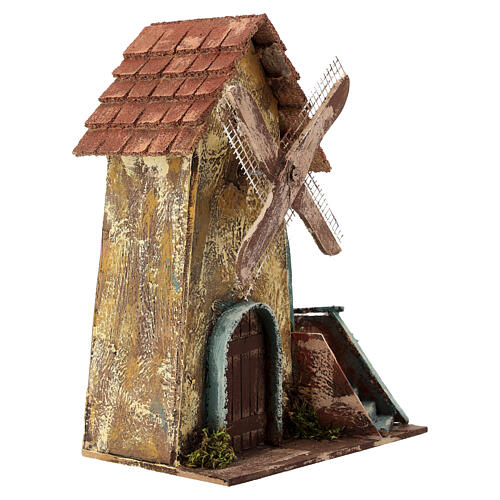 Windmill with steps Neapolitan nativity scene 10 cm 25x20x15 cm 3