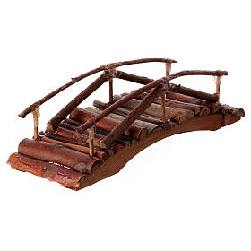 Holzbrücke, rustikal, Krippenzubehör, neapolitanischer Stil, für 6-8 cm Krippe, 5x20x5 cm