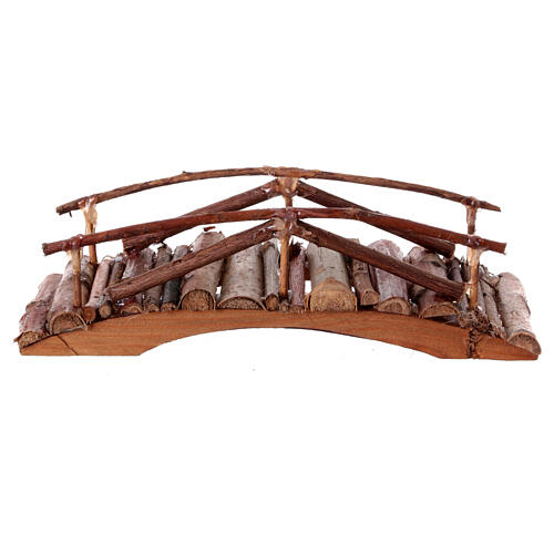 Holzbrücke, rustikal, Krippenzubehör, neapolitanischer Stil, für 6-8 cm Krippe, 5x20x5 cm 1