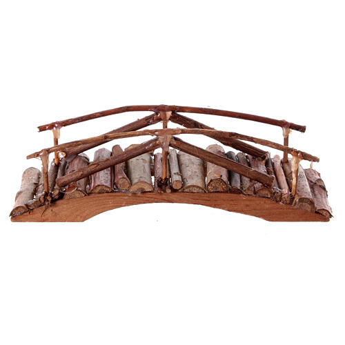 Holzbrücke, rustikal, Krippenzubehör, neapolitanischer Stil, für 6-8 cm Krippe, 5x20x5 cm 4