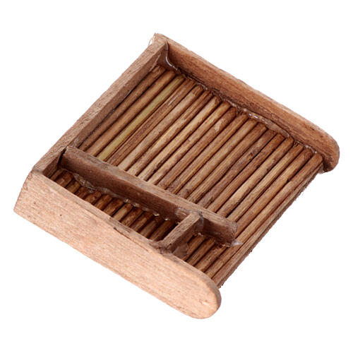 Waschbrett aus Holz, Krippenzubehör, neapolitanischer Stil, für 10 cm Krippe, 5x4x1 cm 2