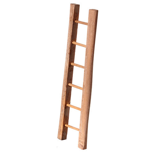 Ladder for 8-10 cm Neapolitan Nativity Scene, wooden accessory of 15x5 cm 2