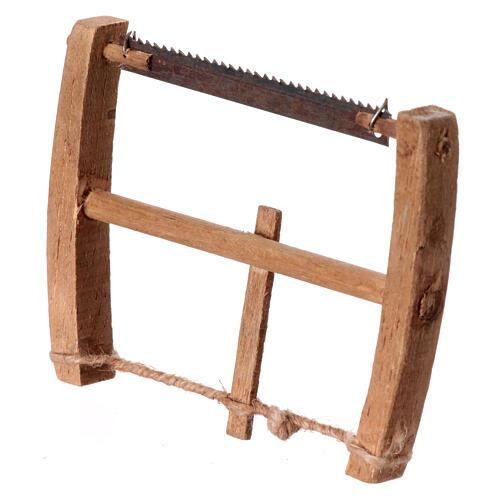 Holzsäge, Krippenzubehör, neapolitanischer Stil, für 12-14 cm Krippe, 5x10 cm 2