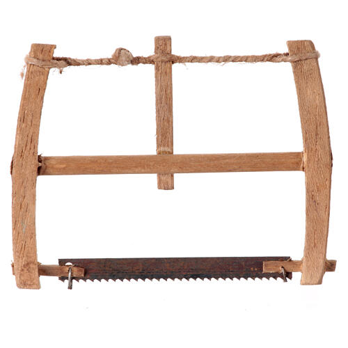Holzsäge, Krippenzubehör, neapolitanischer Stil, für 12-14 cm Krippe, 5x10 cm 3