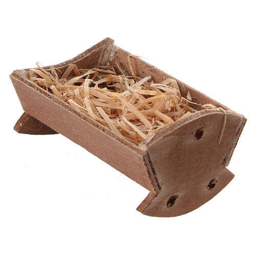 Culla 6 cm per presepe napoletano legno 10x5 cm 3