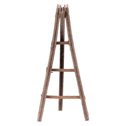 Wooden tripod ladder for 4-6 cm Neapolitan Nativity Scene, 10x5x5 cm 1