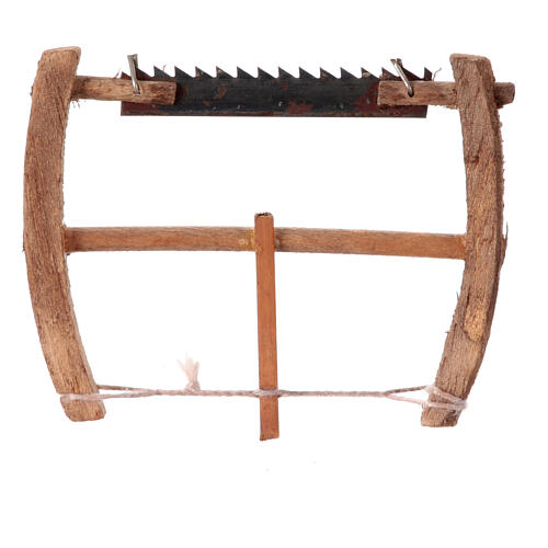 Holzsäge, Krippenzubehör, neapolitanischer Stil, für 6-8 cm Krippe, 4x4 cm 1