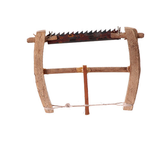 Holzsäge, Krippenzubehör, neapolitanischer Stil, für 10-12 cm Krippe, 6x5 cm 1