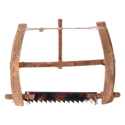 Holzsäge, Krippenzubehör, neapolitanischer Stil, für 10-12 cm Krippe, 6x5 cm 2