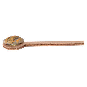 Łopata z chlebem, szopka neapolitańska 8-10 cm, drewno 10 cm