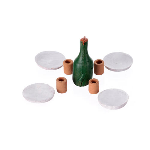 Geschirr, Set 9-teilig, Krippenzubehör, neapolitanischer Stil, 2,5 cm 1