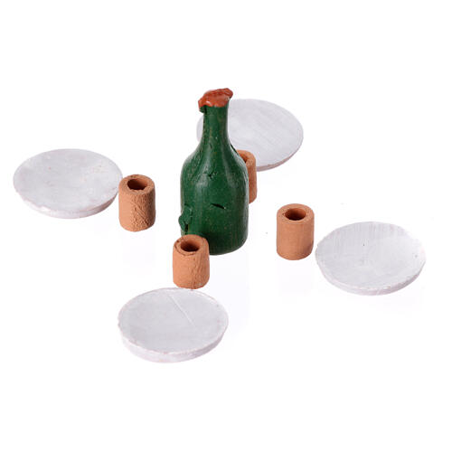 Terracotta table accessories set 9 pieces 2.5 cm 2
